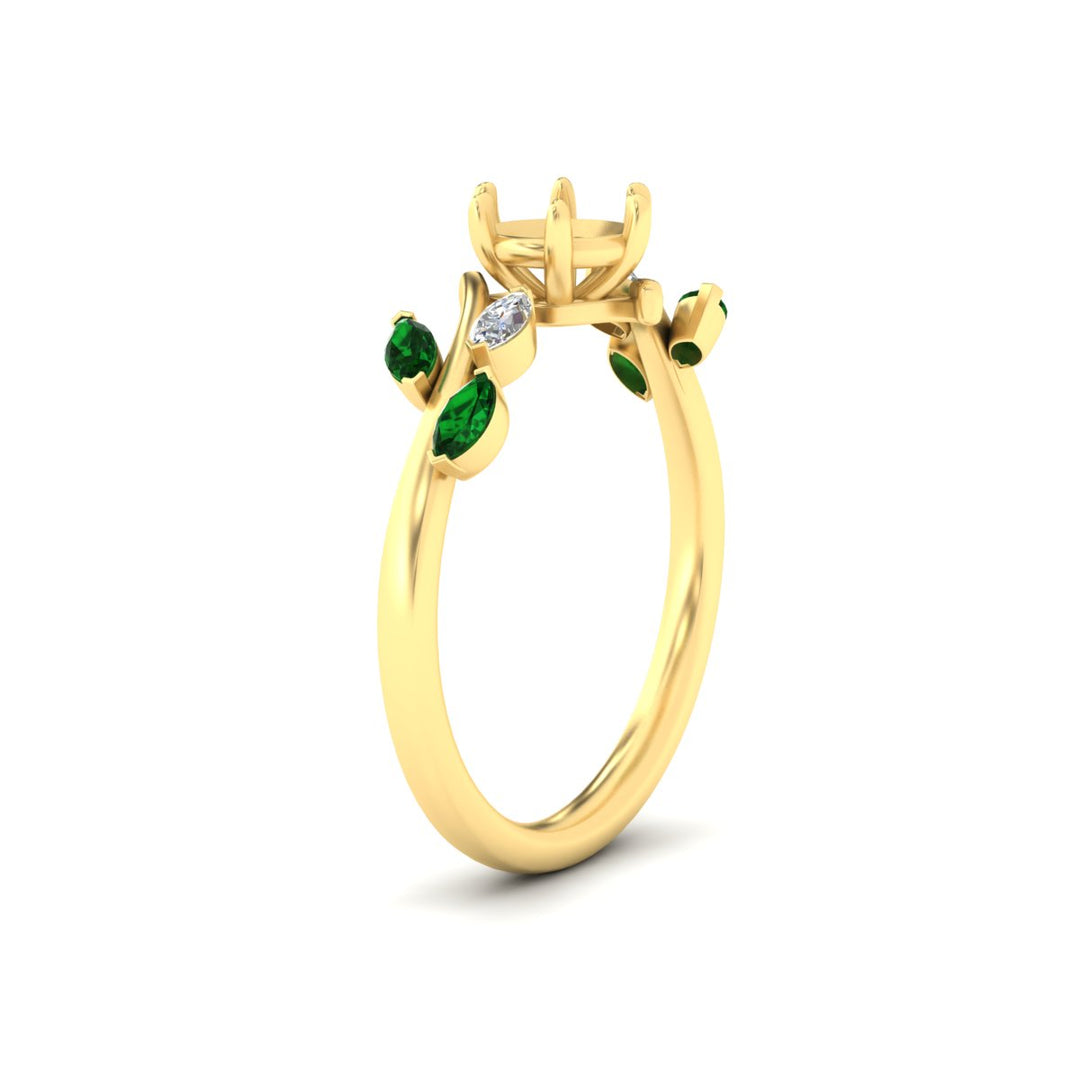Delicate Vine Semi Mount Engagement Ring
