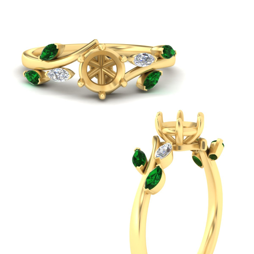 Delicate Vine Semi Mount Engagement Ring