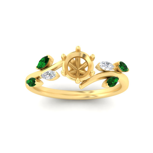 Delicate Vine Semi Mount Engagement Ring