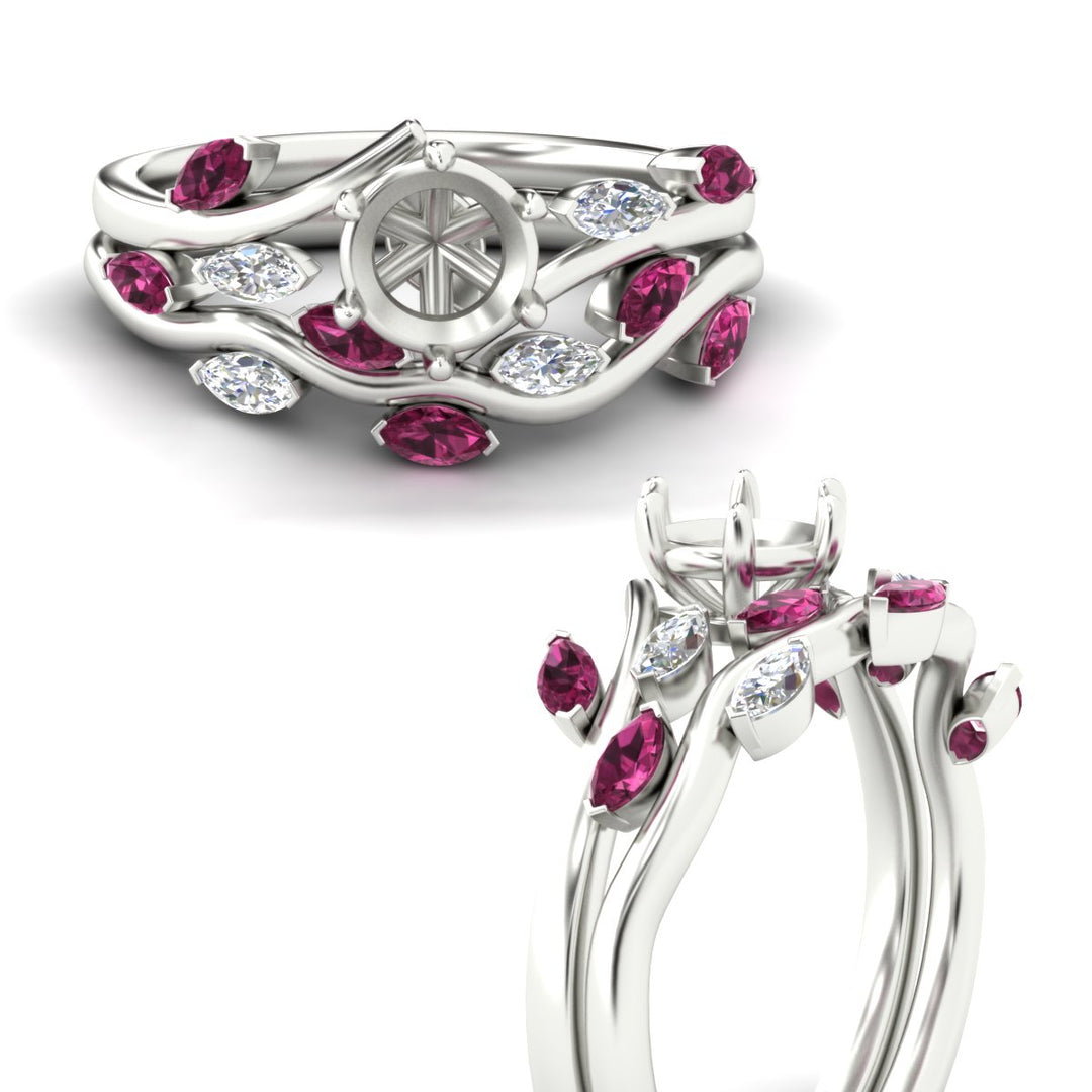 Delicate Vine Semi Mount Bridal Set