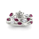 Load image into Gallery viewer, delicate-vine-semi-mount-pink-sapphire-bridal-ring-set-in-white-gold-fdens11510smgsadrpiangle5-nl-wg_f7f272aa-6b98-4613-aaaf-b15b667c65ea?v=1757567811
