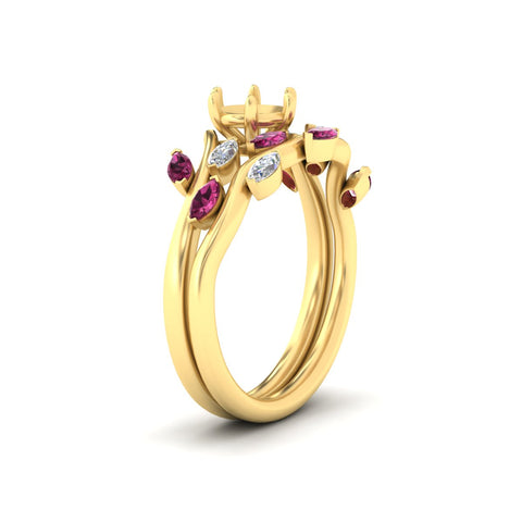Delicate Vine Semi Mount Bridal Set