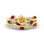 Load image into Gallery viewer, delicate-vine-semi-mount-pink-sapphire-bridal-ring-set-in-yellow-gold-fdens11510smgsadrpi-nl-yg_9ef5820d-7e73-49b4-b797-a15dddb4e4fe?v=1757567811
