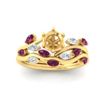 Load image into Gallery viewer, delicate-vine-semi-mount-pink-sapphire-bridal-ring-set-in-yellow-gold-fdens11510smgsadrpiangle5-nl-yg_b3aa8d24-48e6-4a06-aa5a-5d3010d00f35?v=1757567810
