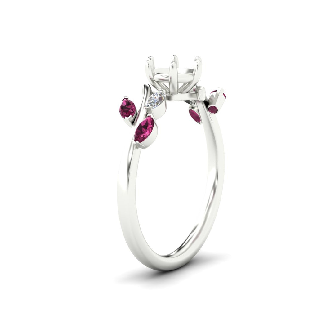 Delicate Vine Semi Mount Engagement Ring