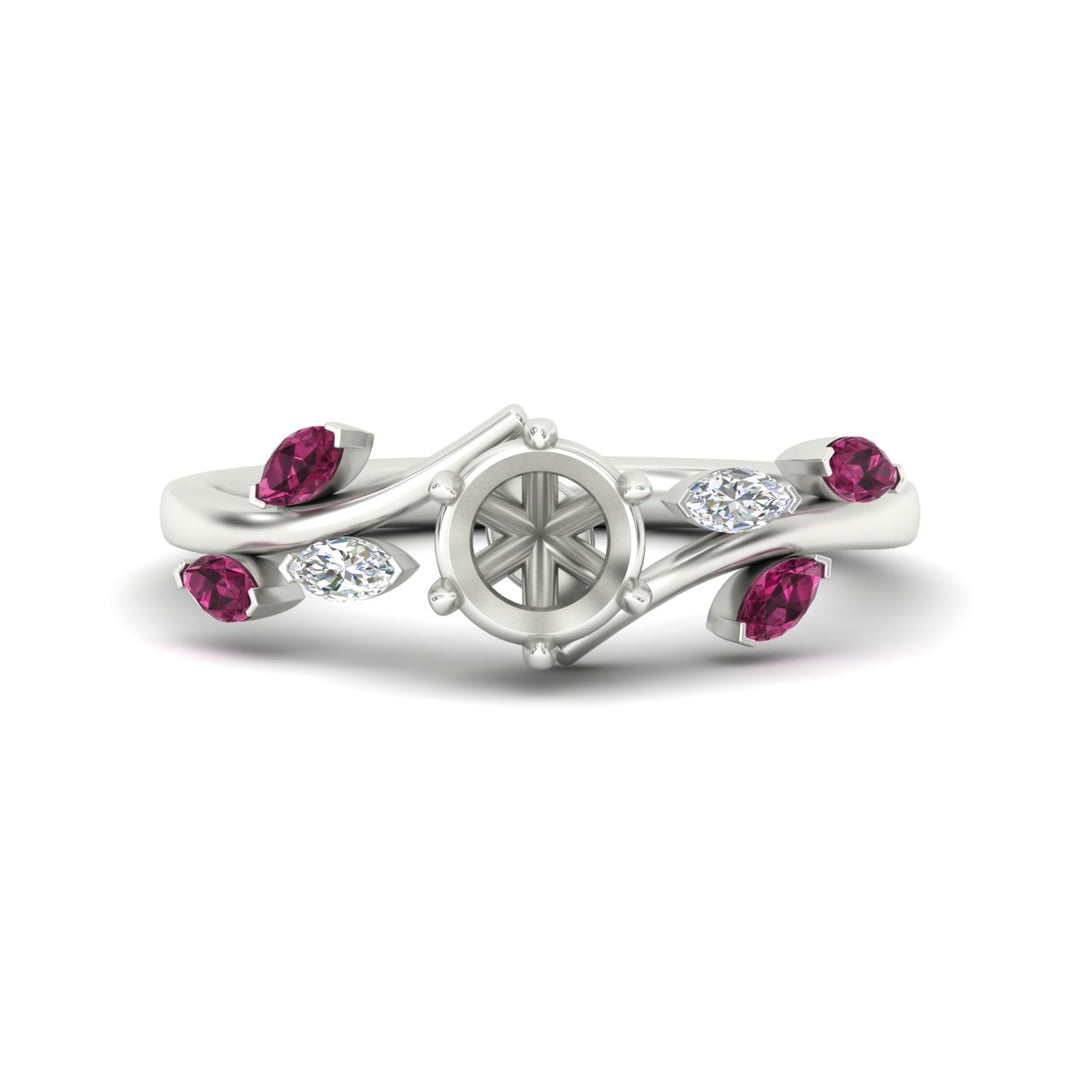 Delicate Vine Semi Mount Engagement Ring