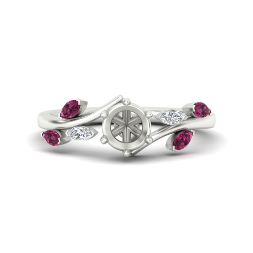 Delicate Vine Semi Mount Engagement Ring