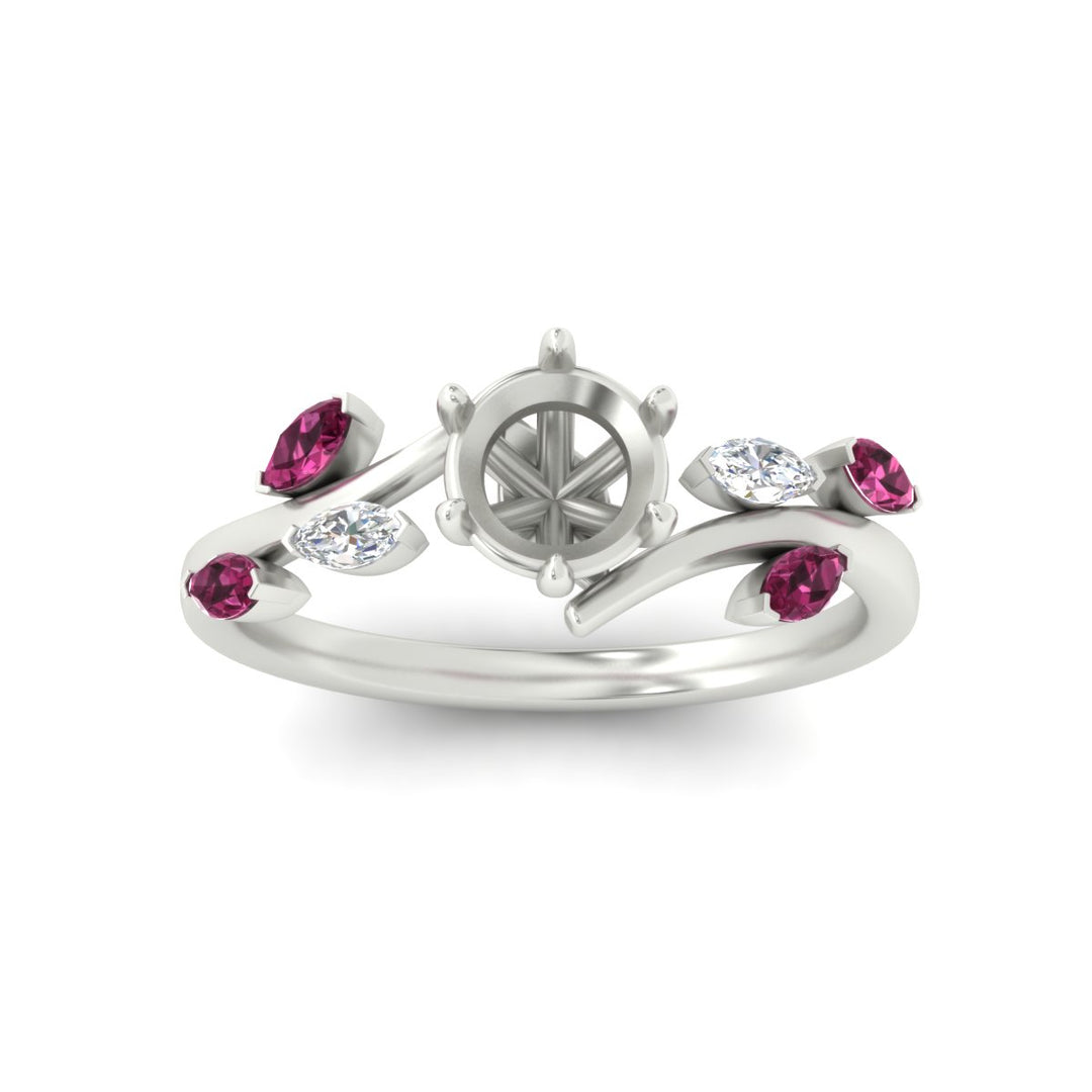 Delicate Vine Semi Mount Engagement Ring