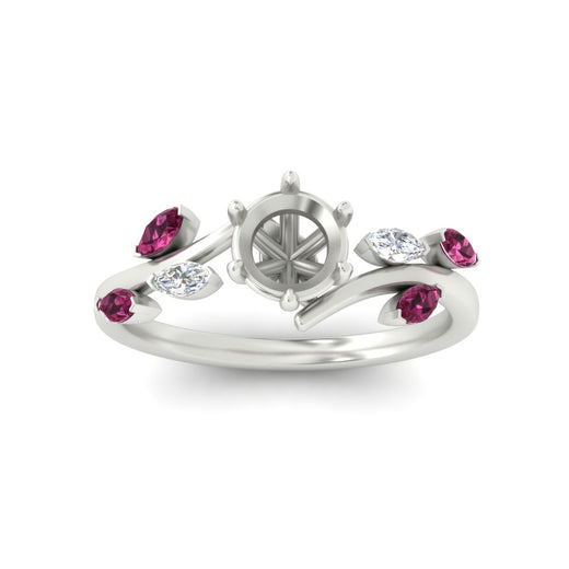 Delicate Vine Semi Mount Engagement Ring