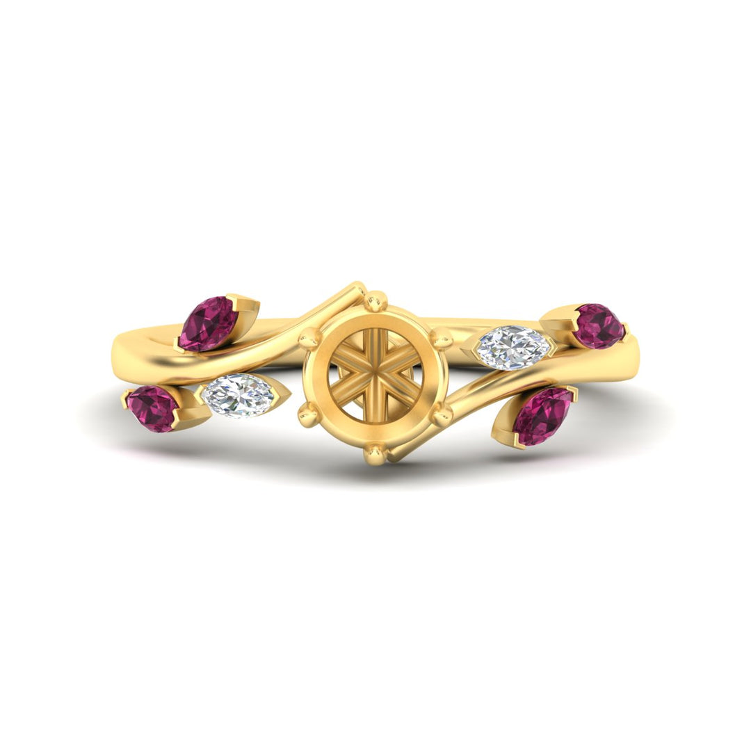 Delicate Vine Semi Mount Engagement Ring