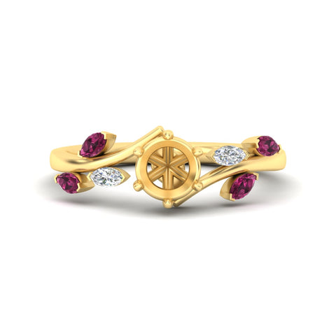 Delicate Vine Semi Mount Engagement Ring