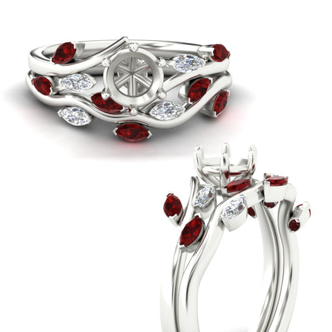 Delicate Vine Semi Mount Bridal Set