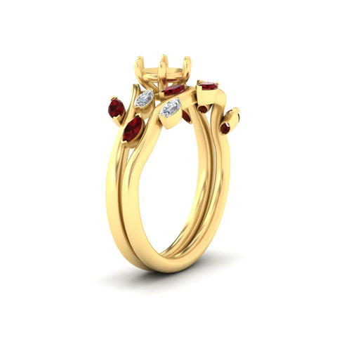 Delicate Vine Semi Mount Bridal Set