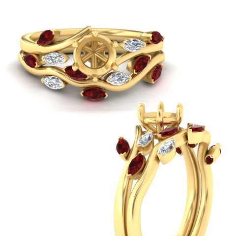 Delicate Vine Semi Mount Bridal Set