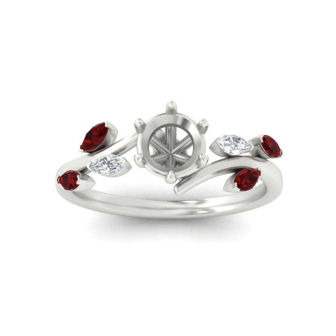 Delicate Vine Semi Mount Engagement Ring