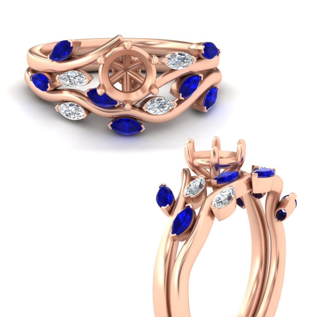 Delicate Vine Semi Mount Bridal Set