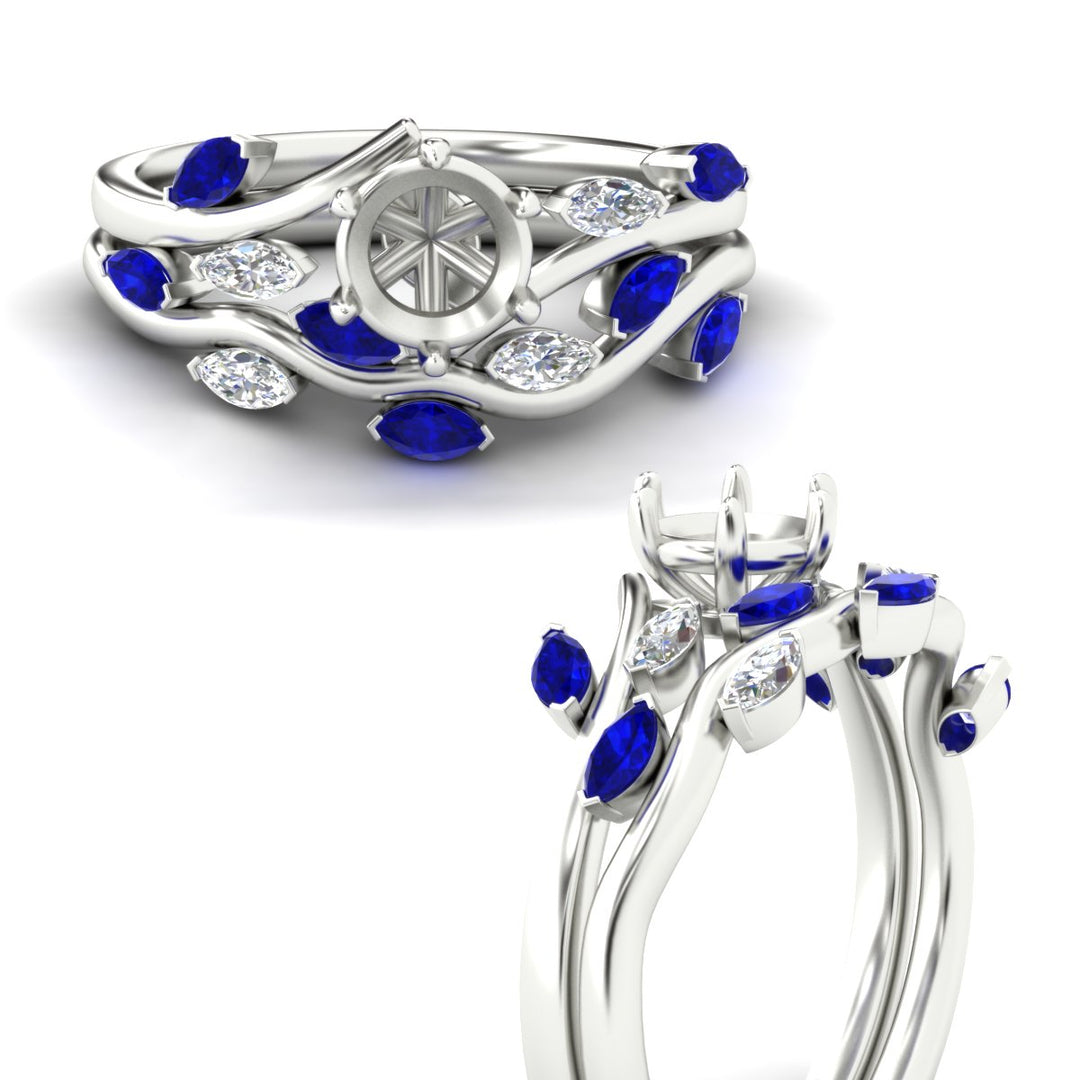 Delicate Vine Semi Mount Bridal Set