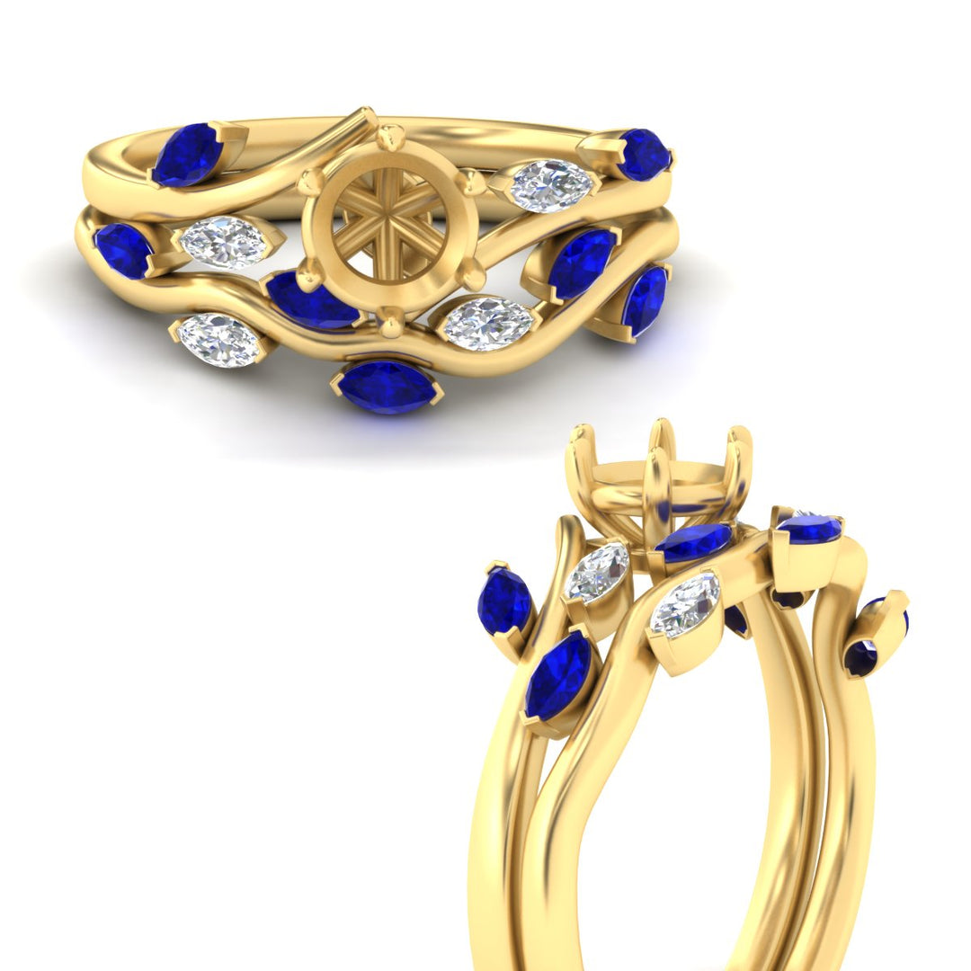 Delicate Vine Semi Mount Bridal Set