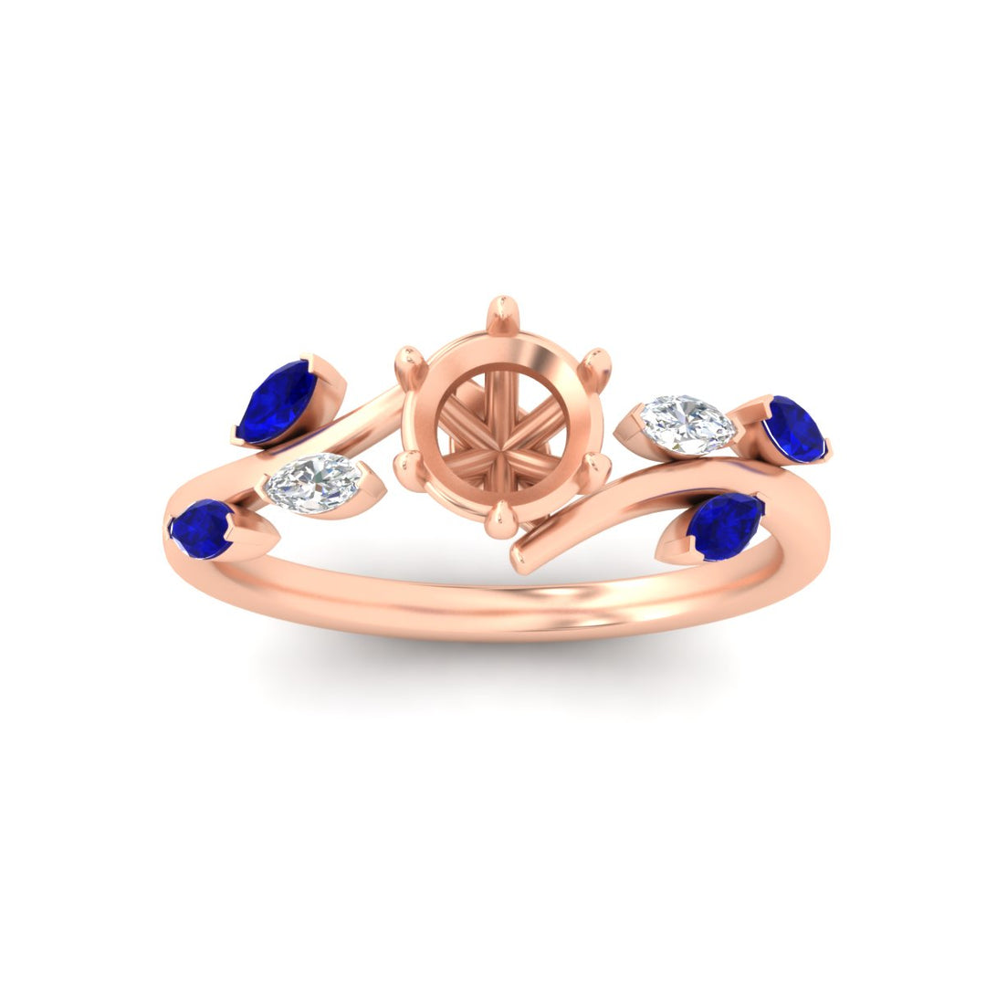 Delicate Vine Semi Mount Engagement Ring