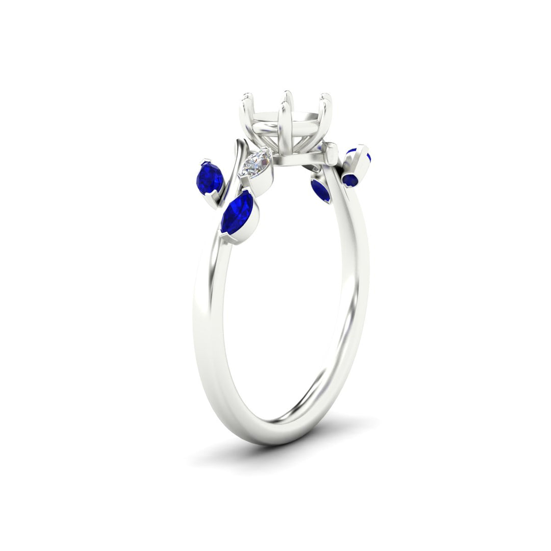 Delicate Vine Semi Mount Engagement Ring