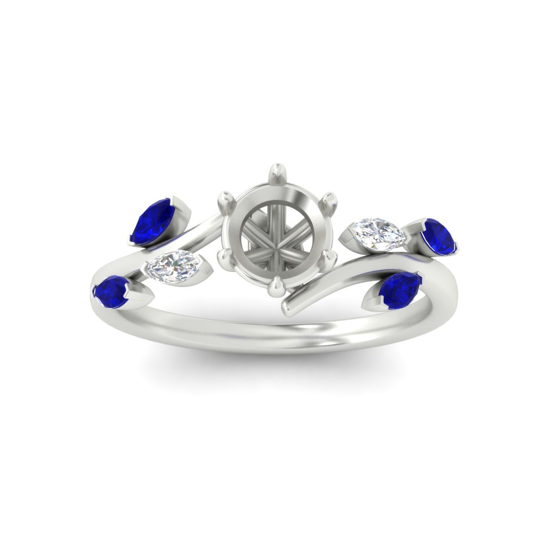 Delicate Vine Semi Mount Engagement Ring