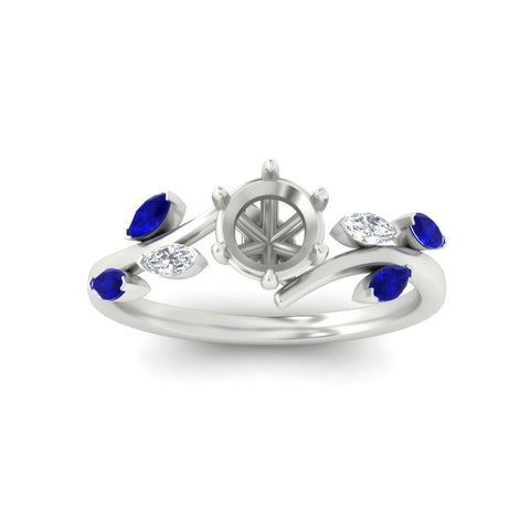 Delicate Vine Semi Mount Engagement Ring