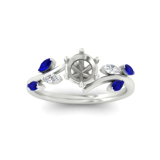 Delicate Vine Semi Mount Engagement Ring