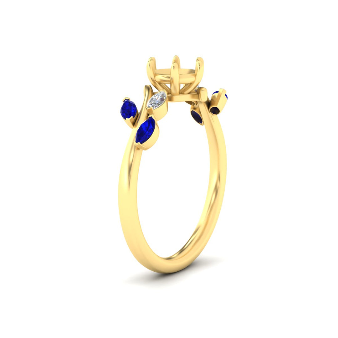 Delicate Vine Semi Mount Engagement Ring