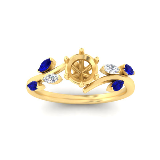 Delicate Vine Semi Mount Engagement Ring