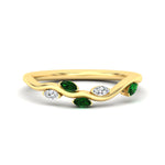 Load image into Gallery viewer, delicate-vine-wedding-emerald-band-in-yellow-gold-fdens11510bgemgr-nl-yg?v=1757570932
