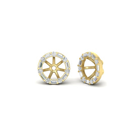 Detachable Round And Baguette Diamond Halo Jacket