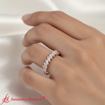 Load image into Gallery viewer, diagonal-diamond-marquise-half-band-in-rose-gold-fd9726b