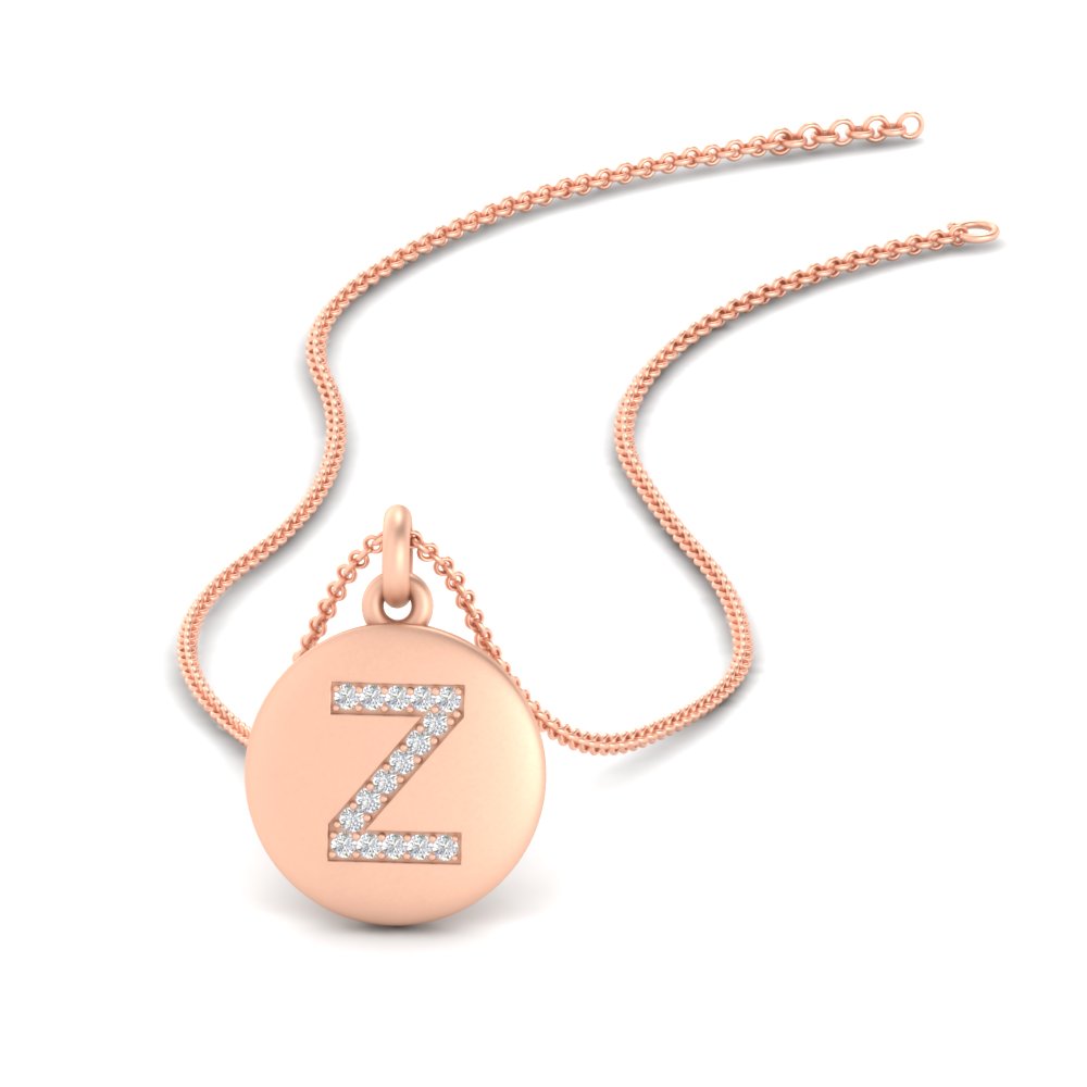 Initial Diamond Disc Pendant