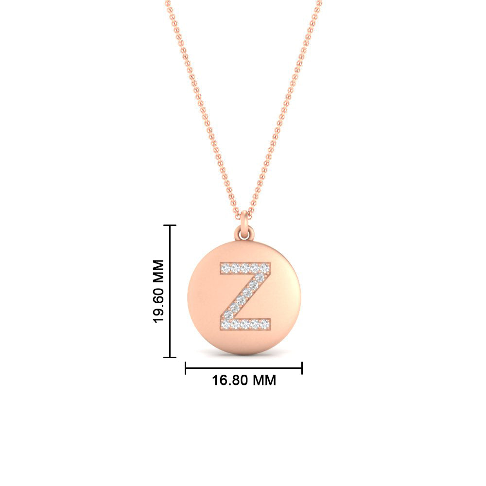 Initial Diamond Disc Pendant