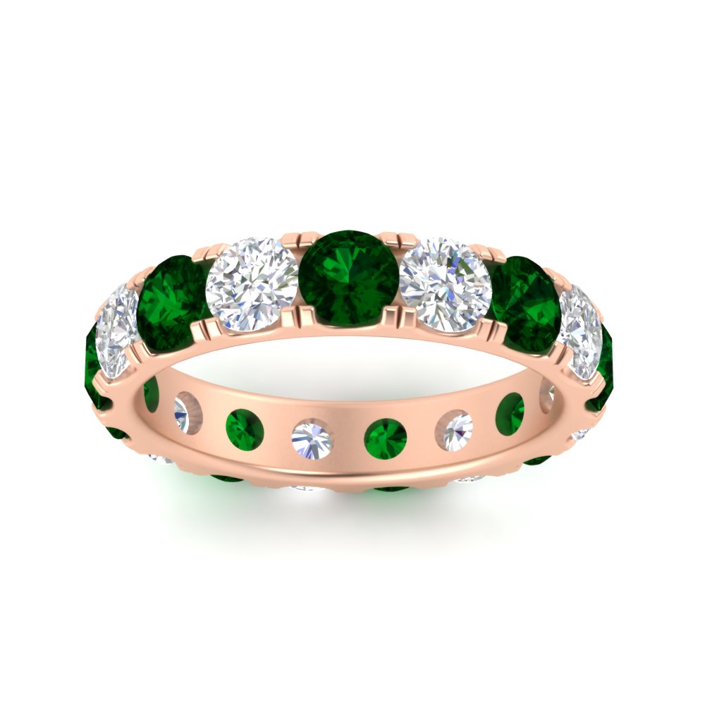 Diamond Double Prong Eternity Wedding Band 3 Carat