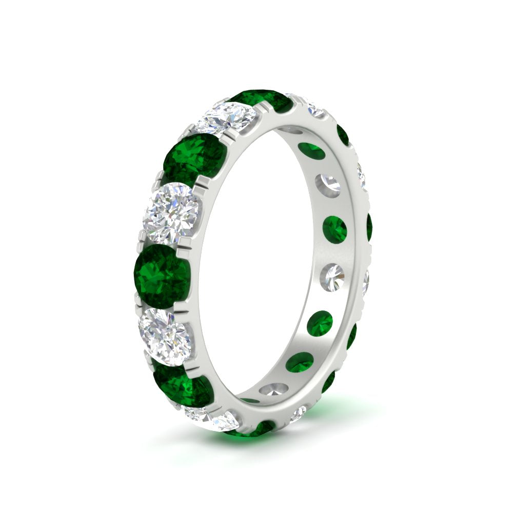 Diamond Double Prong Eternity Wedding Band 3 Carat