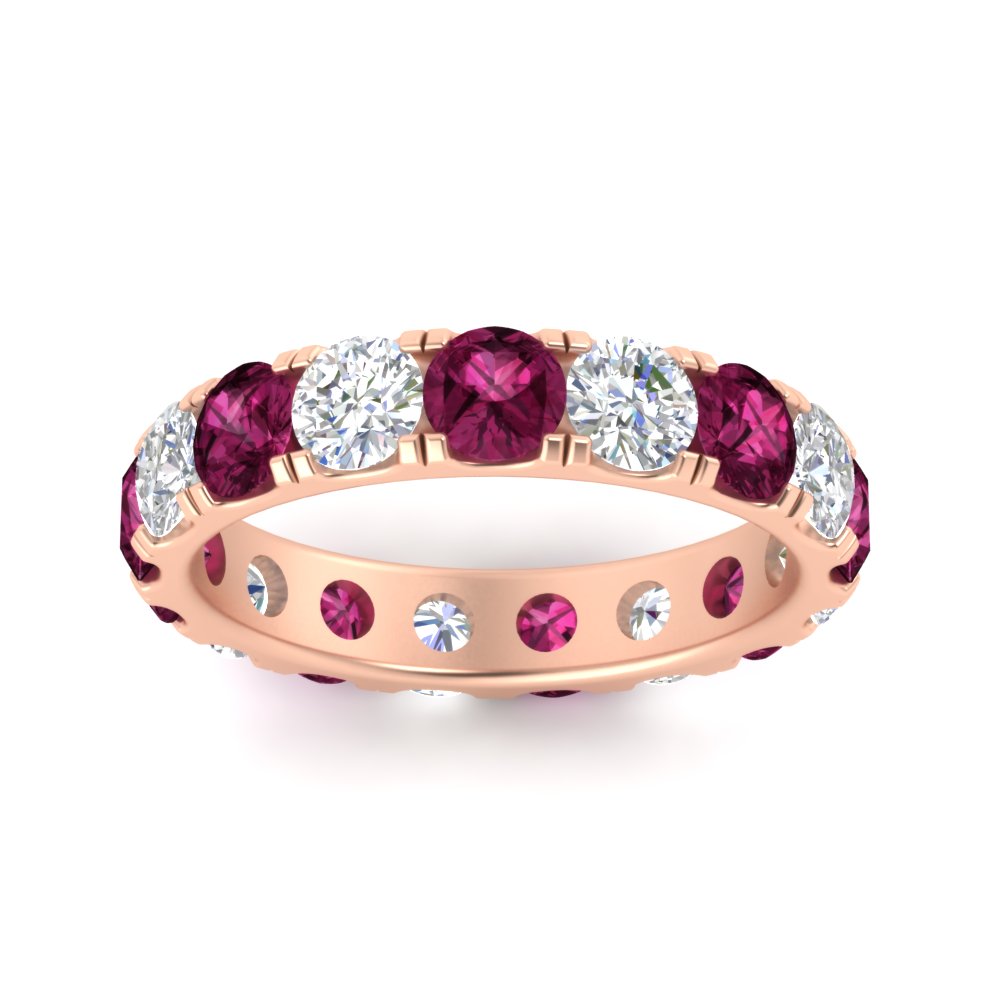 Diamond Double Prong Eternity Wedding Band 3 Carat