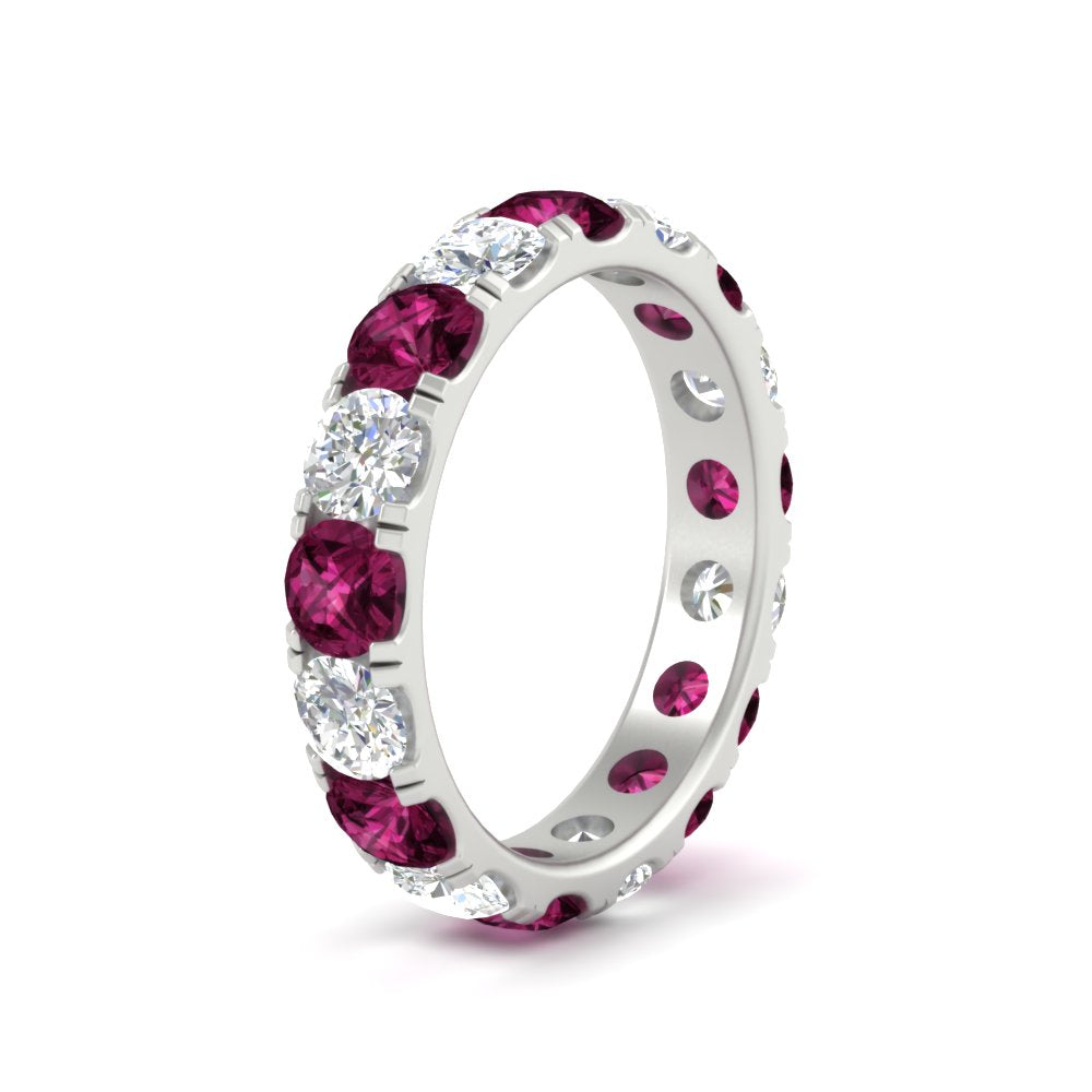 Diamond Double Prong Eternity Wedding Band 3 Carat