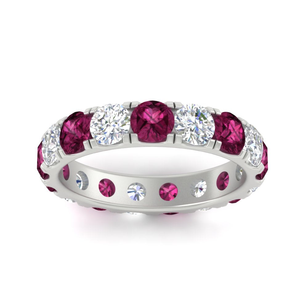 Diamond Double Prong Eternity Wedding Band 3 Carat