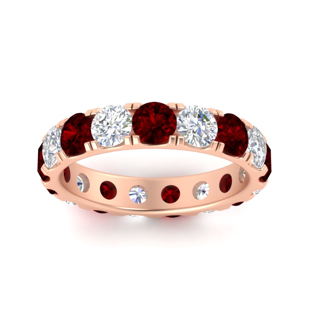 Diamond Double Prong Eternity Wedding Band 3 Carat