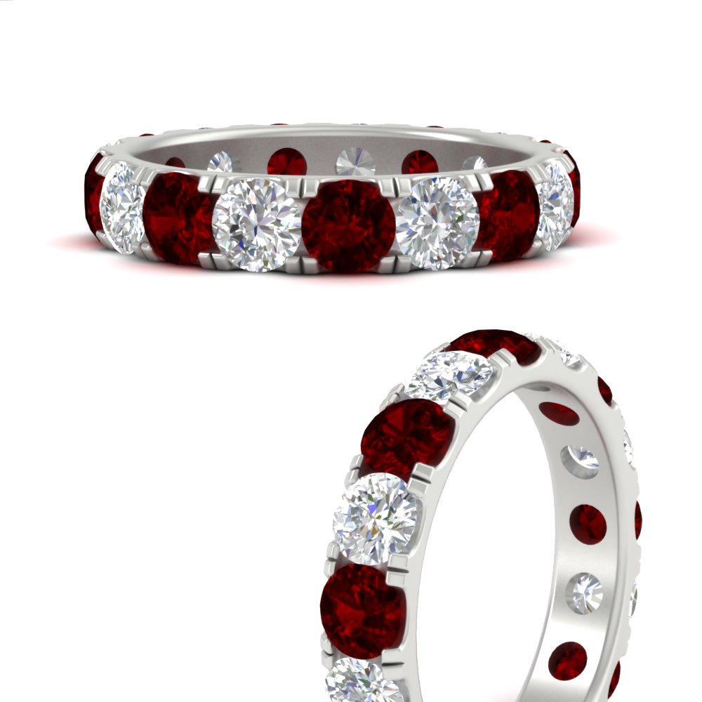 Diamond Double Prong Eternity Wedding Band 3 Carat