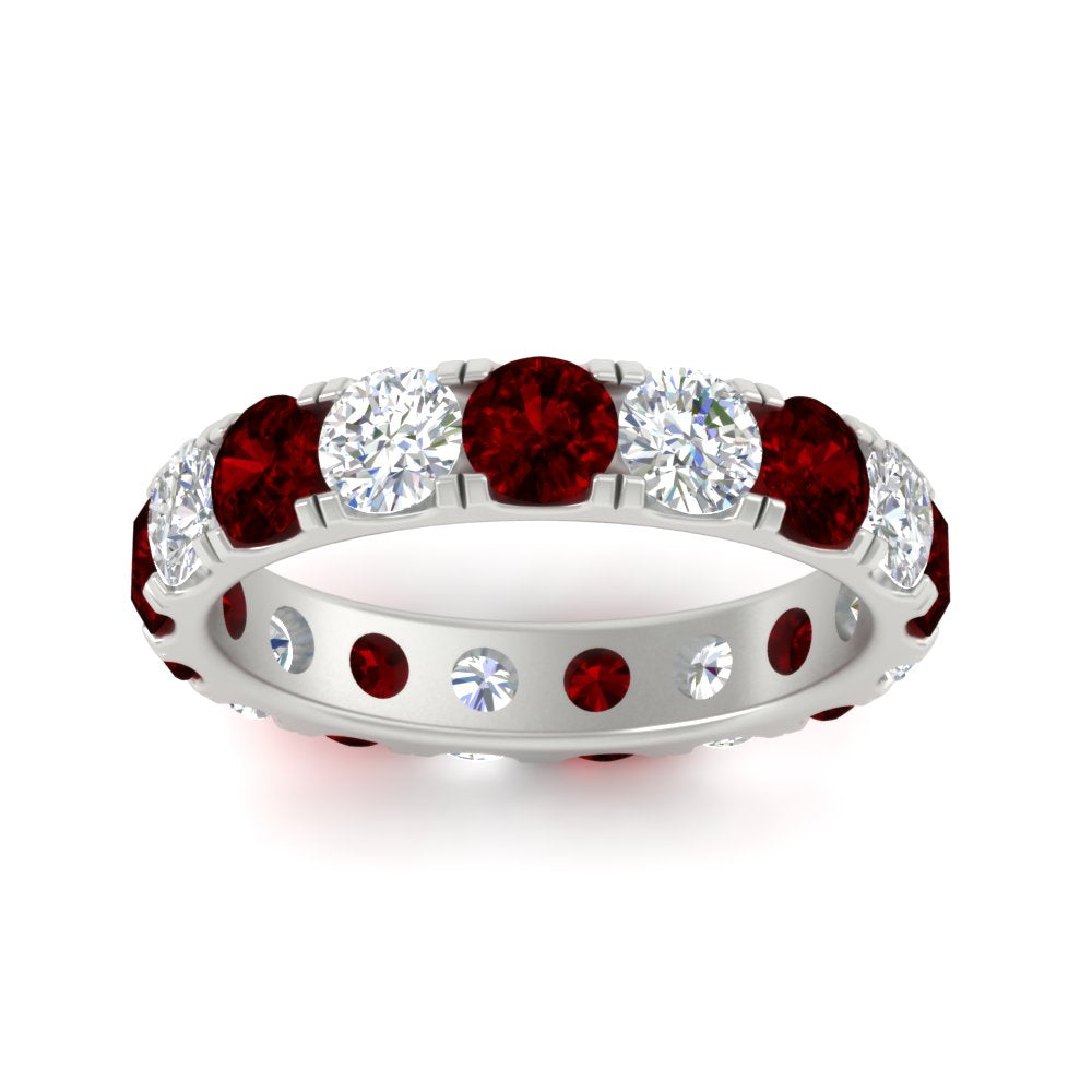 Diamond Double Prong Eternity Wedding Band 3 Carat