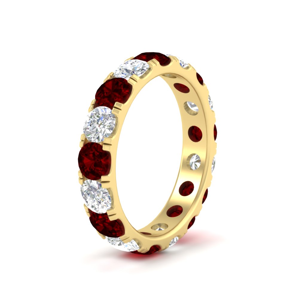 Diamond Double Prong Eternity Wedding Band 3 Carat