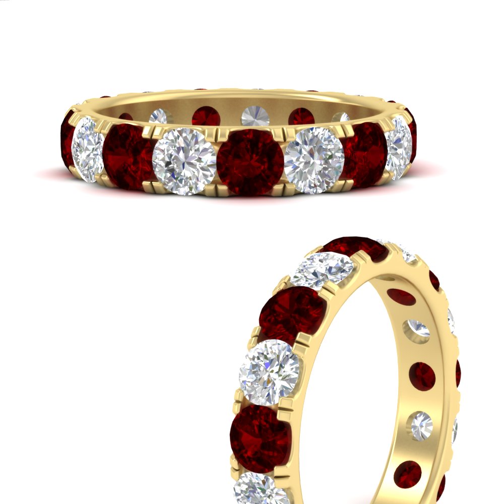 Diamond Double Prong Eternity Wedding Band 3 Carat