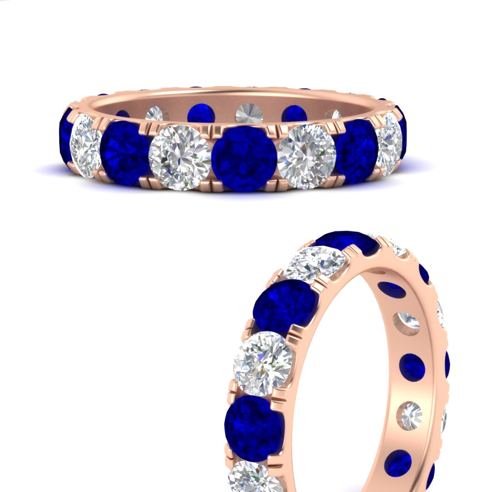 Diamond Double Prong Eternity Wedding Band 3 Carat