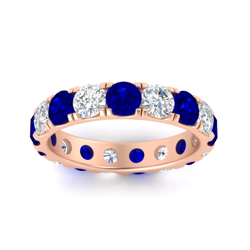 Diamond Double Prong Eternity Wedding Band 3 Carat