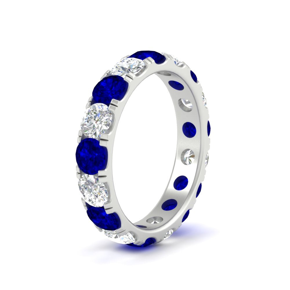 Diamond Double Prong Eternity Wedding Band 3 Carat