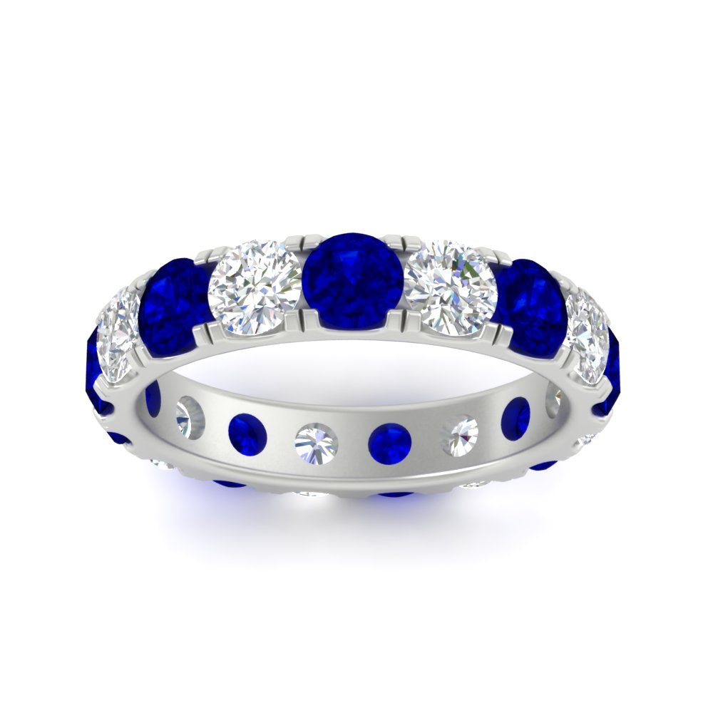 Diamond Double Prong Eternity Wedding Band 3 Carat