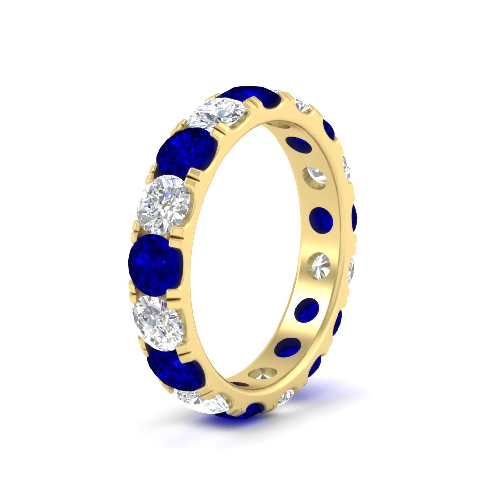 Diamond Double Prong Eternity Wedding Band 3 Carat