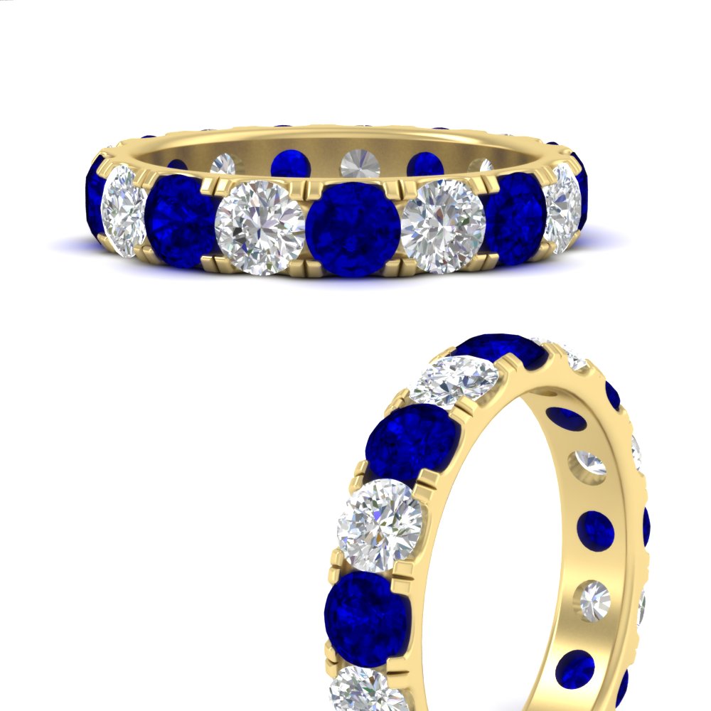 Diamond Double Prong Eternity Wedding Band 3 Carat